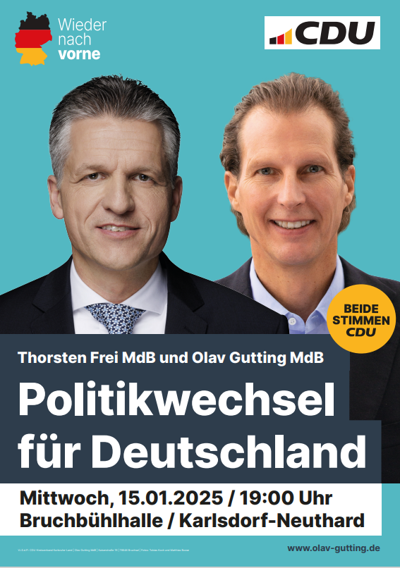 Plakat Frei Gutting Bundestagswahlkampf 2025 Neuthard